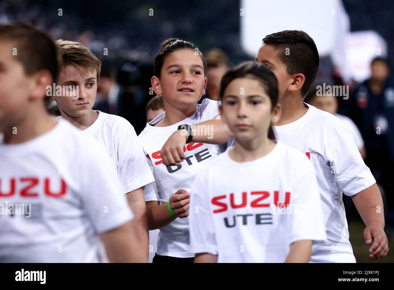 Melbourne, Australien, 21. Mai 2022. Fußballkinder werden während des Halbfinalspiels Der A-League zwischen Melbourne Victory und Western United am 21. Mai 2022 im AAMI Park in Melbourne, Australien, gesehen. Kredit: Dave Hewison/Speed Media/Alamy Live Nachrichten Stockfoto