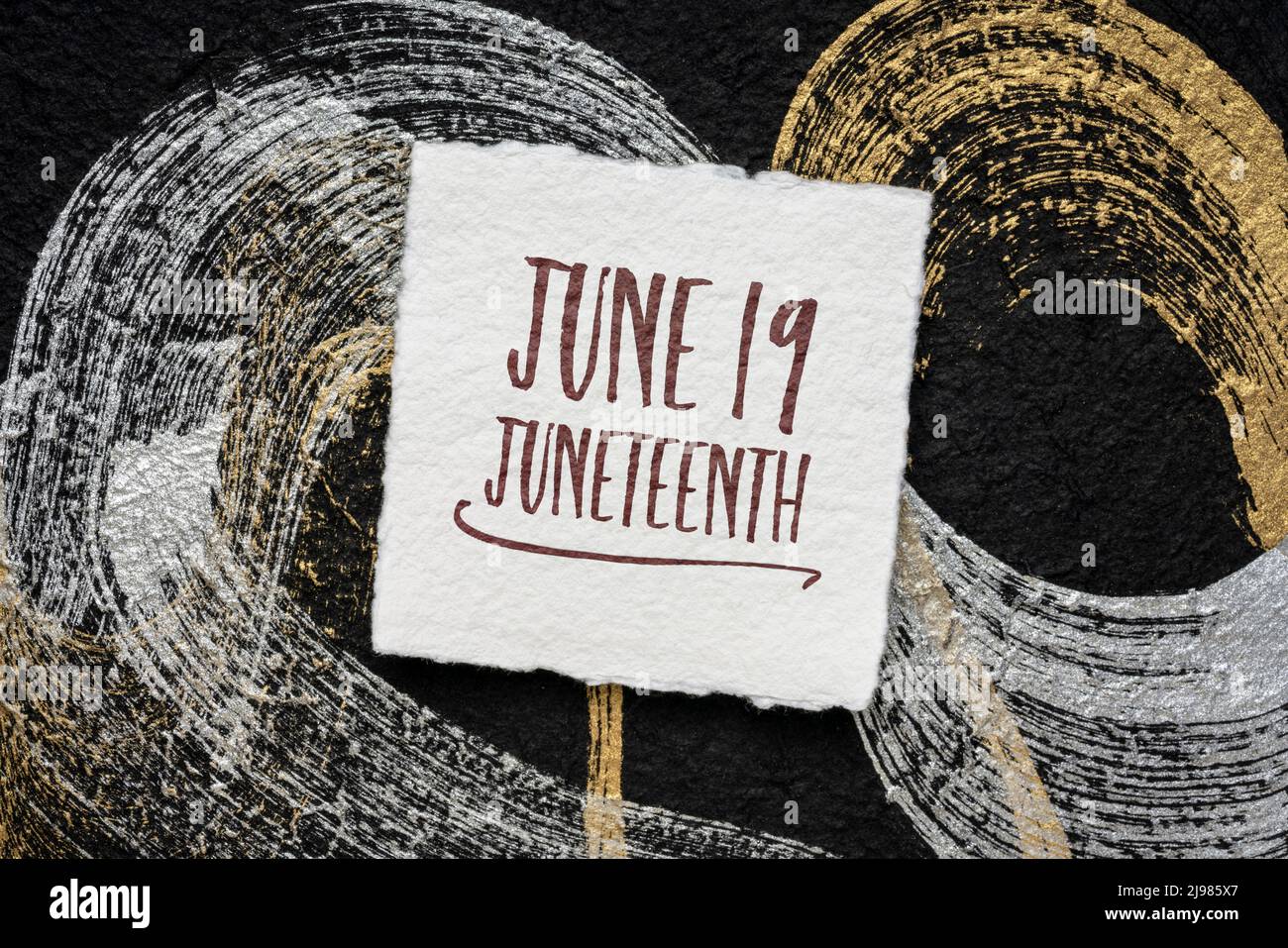 Juni 19 Juneteenth auch bekannt als Freedom Day, Jubilee Day, Liberation Day und Emancipation Day, Erinnerung Stockfoto