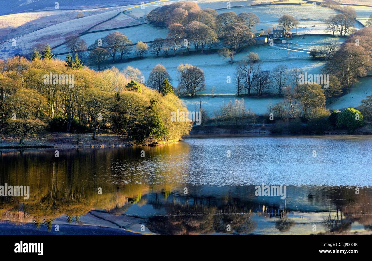 Ashes Farm und Ladybower Reservoir Stockfoto