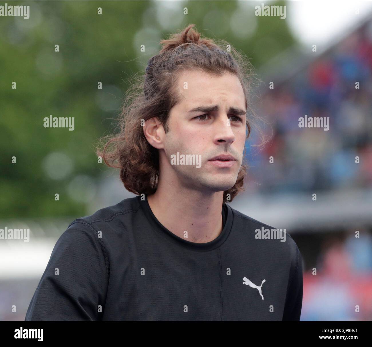 21.. Mai 2022 ; Alexander Stadium, Birmingham, Midlands, England; M&#xfc;ller Birmingham Diamond League Athletics: Olympiasieger Gianmarco Tamberi ITA beim Herrenhochsprung, wo er mit einer SB-Höhe von 2:25 den zweiten Platz belegte Stockfoto