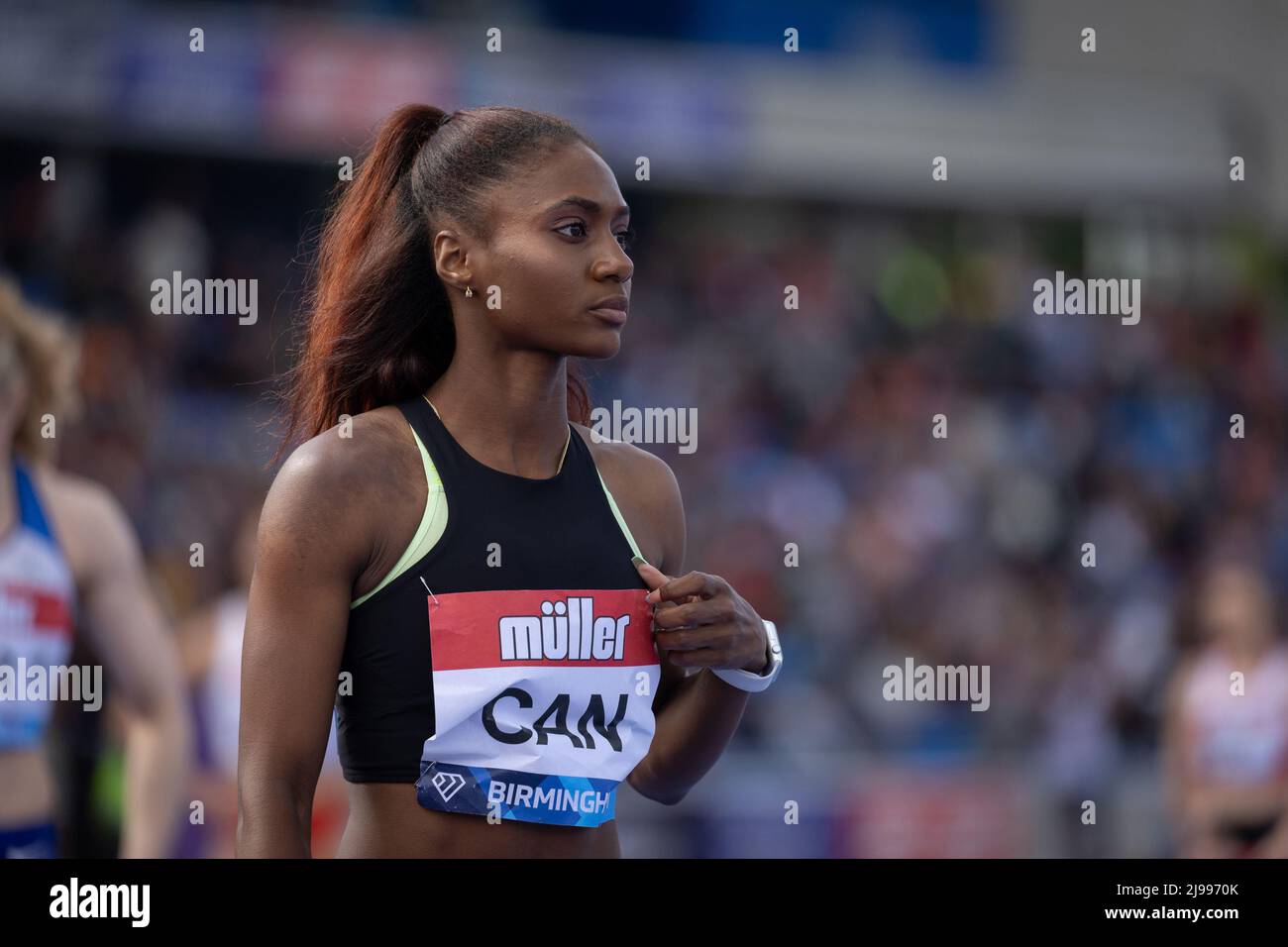 Birmingham, England. 21.. Mai 2022. (GBR) während der 4x100-m-Frauenstaffel bei der Leichtathletik-Veranstaltung der Müller Diamond League im Alexander Stadium in Birmingham, England. Die Diamond League ist eine jährliche Serie von Elite-Leichtathletik-Wettbewerben, die vierzehn der besten eingeladenen Leichtathletik-Treffen umfasst. Kredit: Sporting Pics / Alamy Live Nachrichten Stockfoto