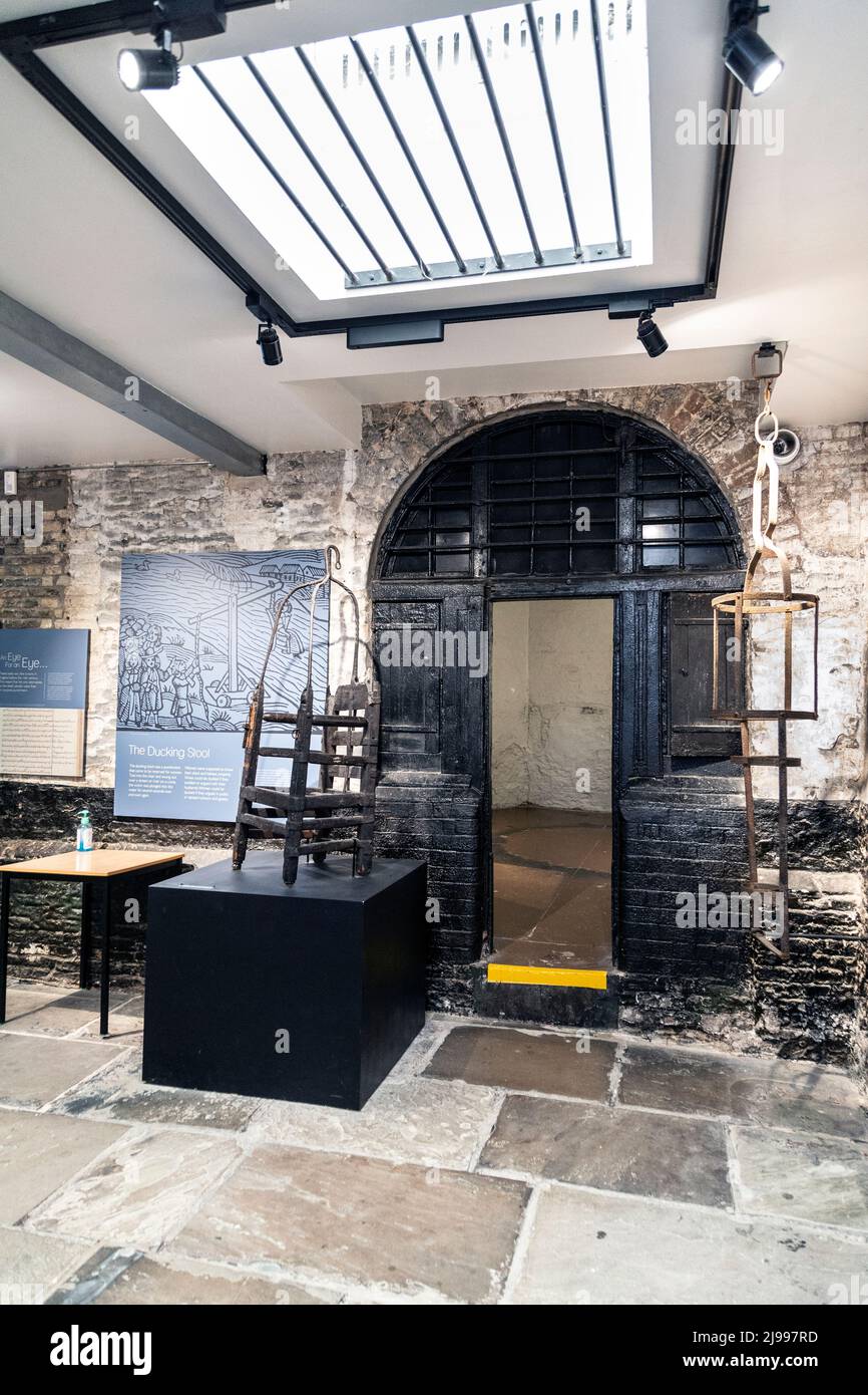 Interieur von Stories of Lynn Museum and Old Jail Cells, King's Lynn, Norfolk, England, Großbritannien Stockfoto