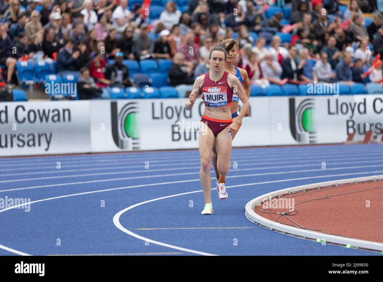 Birmingham, England. 21.. Mai 2022. Laura Muir (GBR) beim Frauen-1500m-Rennen während der Müller Diamond League im Alexander Stadium in Birmingham, England. Kredit: Sporting Pics / Alamy Live Nachrichten Stockfoto