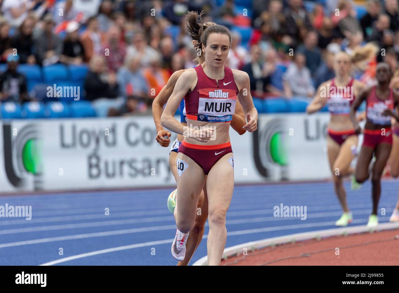 Birmingham, England. 21.. Mai 2022. Laura Muir (GBR) beim Frauen-1500m-Rennen während der Müller Diamond League im Alexander Stadium in Birmingham, England. Kredit: Sporting Pics / Alamy Live Nachrichten Stockfoto