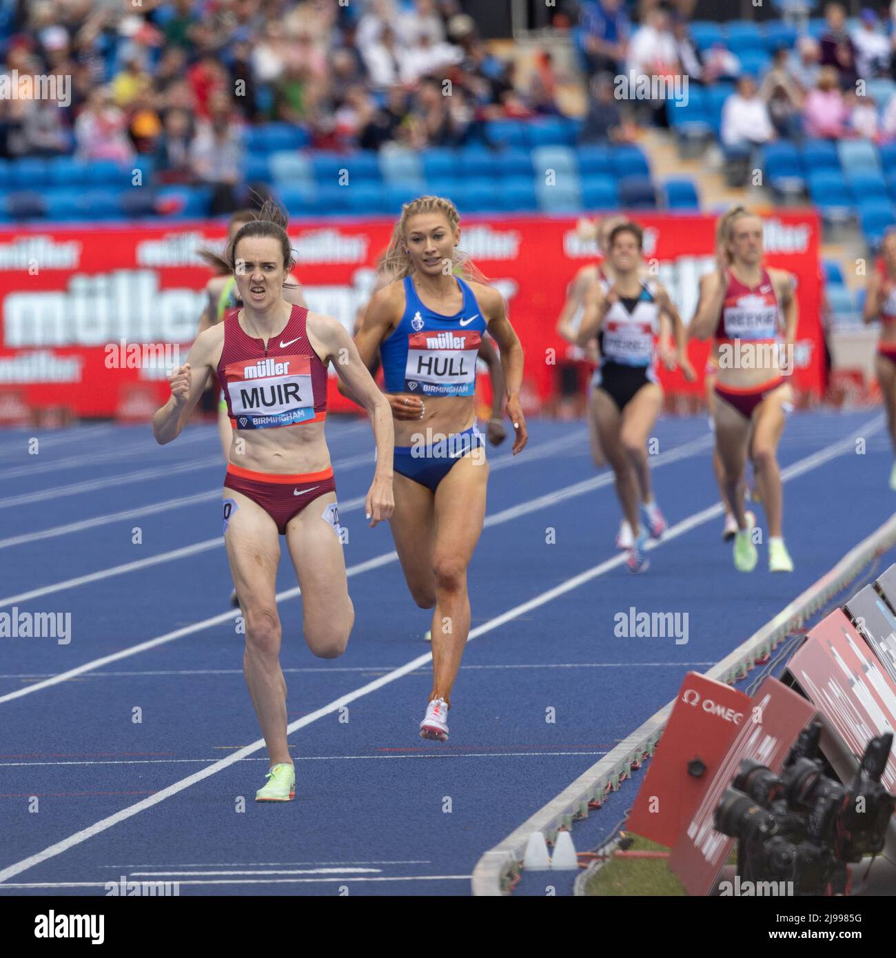 Birmingham, England. 21.. Mai 2022. Laura Muir (GBR) beim Frauen-1500m-Rennen während der Müller Diamond League im Alexander Stadium in Birmingham, England. Kredit: Sporting Pics / Alamy Live Nachrichten Stockfoto