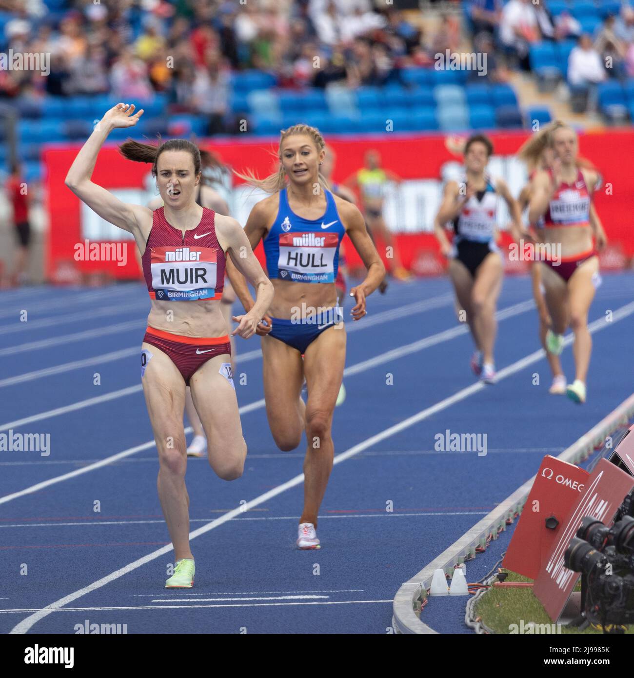 Birmingham, England. 21.. Mai 2022. Laura Muir (GBR) beim Frauen-1500m-Rennen während der Müller Diamond League im Alexander Stadium in Birmingham, England. Kredit: Sporting Pics / Alamy Live Nachrichten Stockfoto