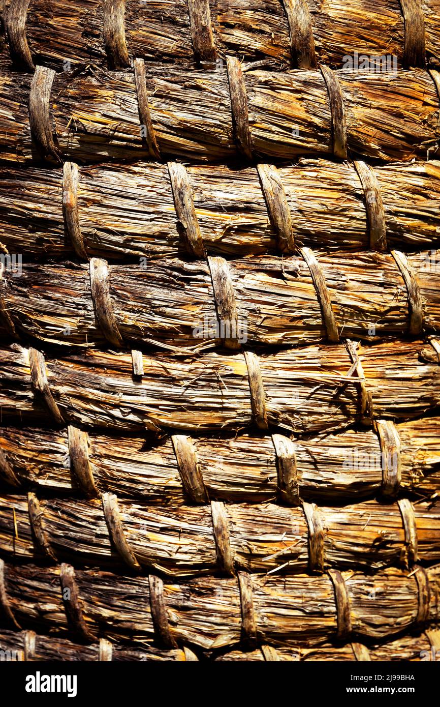 Abstrakter Hintergrund oder Textur Detail alten Stroh Bienenstock Stockfoto