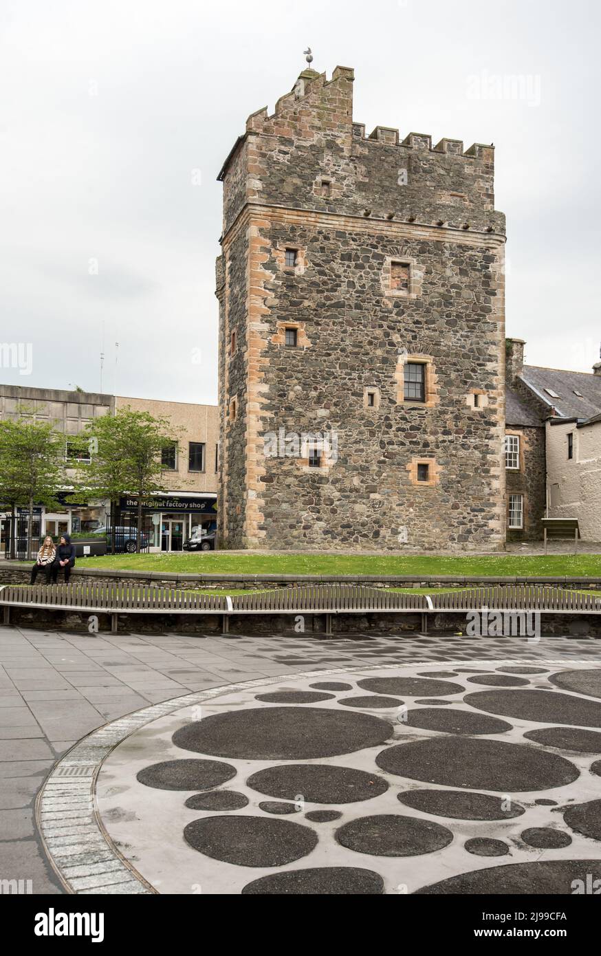 Die Burg von St. John, auch als Stranraer Castle bekannt, befindet sich im Zentrum von Stranraer in Dumfries & Galloway Stockfoto