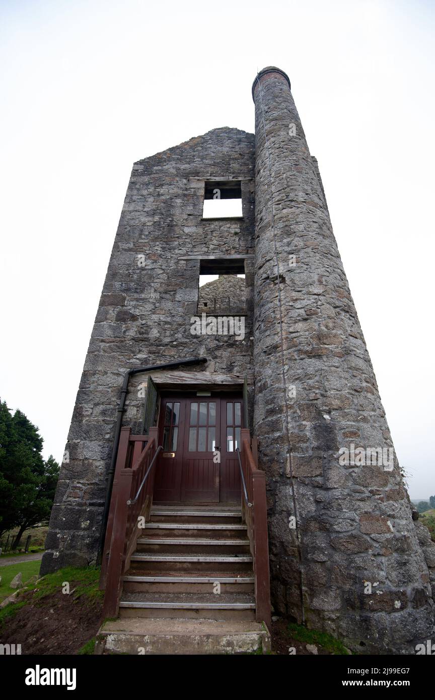 Zerstörtes Maschinenhaus bei Minions, Bodmin Moor Stockfoto