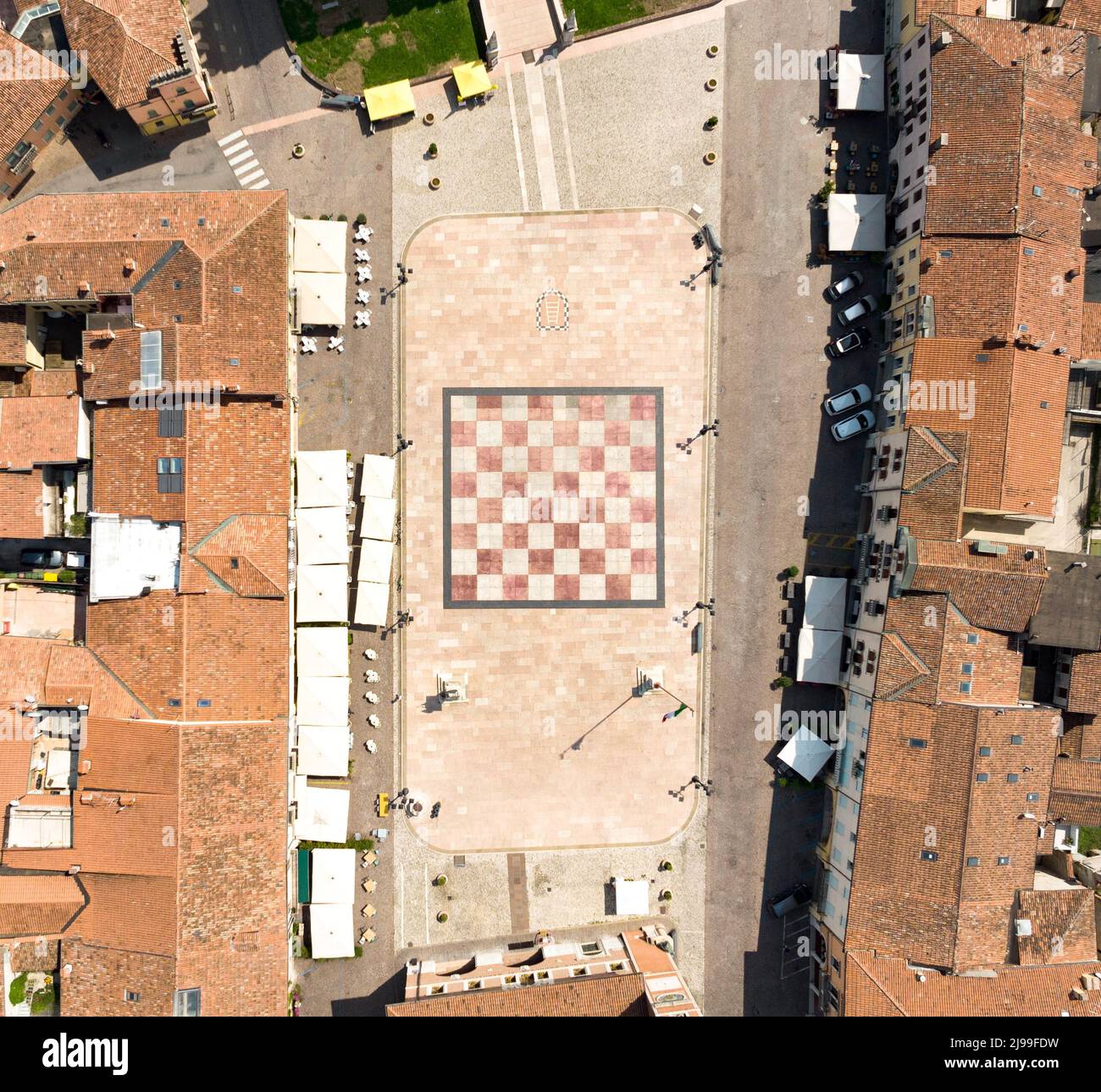 Marostica - Schachplatz von oben - Piazza degli Scacchi Stockfoto