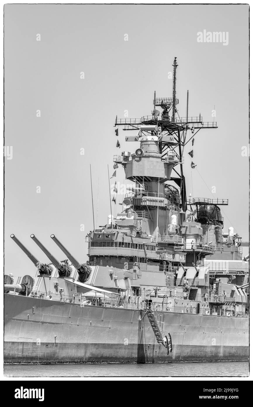 Schlachtschiff USS Iowa, Hafen von Los Angeles, San Pedro, Kalifornien, USA Stockfoto