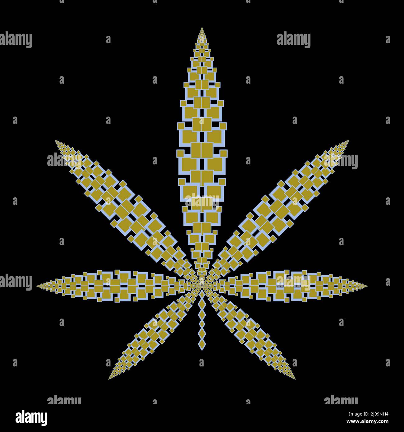 Marihuana fünf Blatt Mustersymbol Stock Vektor