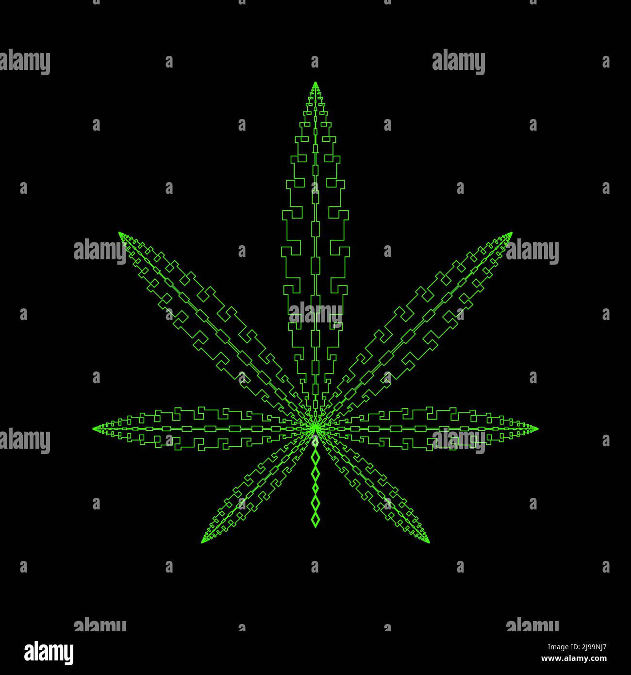 Marihuana fünf Blatt Mustersymbol Stock Vektor
