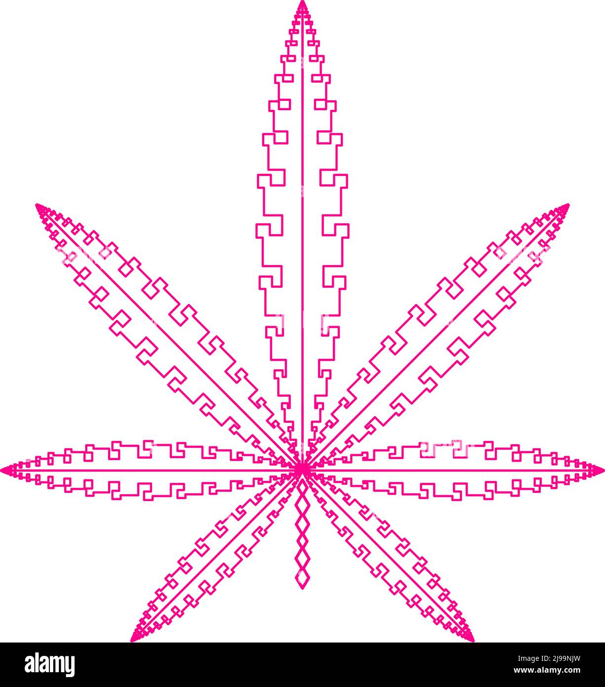 Marihuana fünf Blatt Mustersymbol Stock Vektor