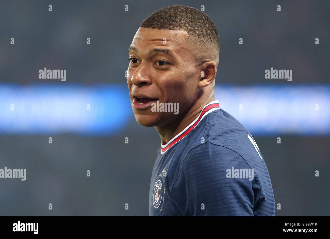 Kylian Mbappe von PSG während des Fußballspiels der französischen Ligue 1 zwischen Paris Saint-Germain (PSG) und dem FC Metz am 21. Mai 2022 im Stadion Parc des Princes in Paris, Frankreich - Foto Jean Catuffe / DPPI Stockfoto