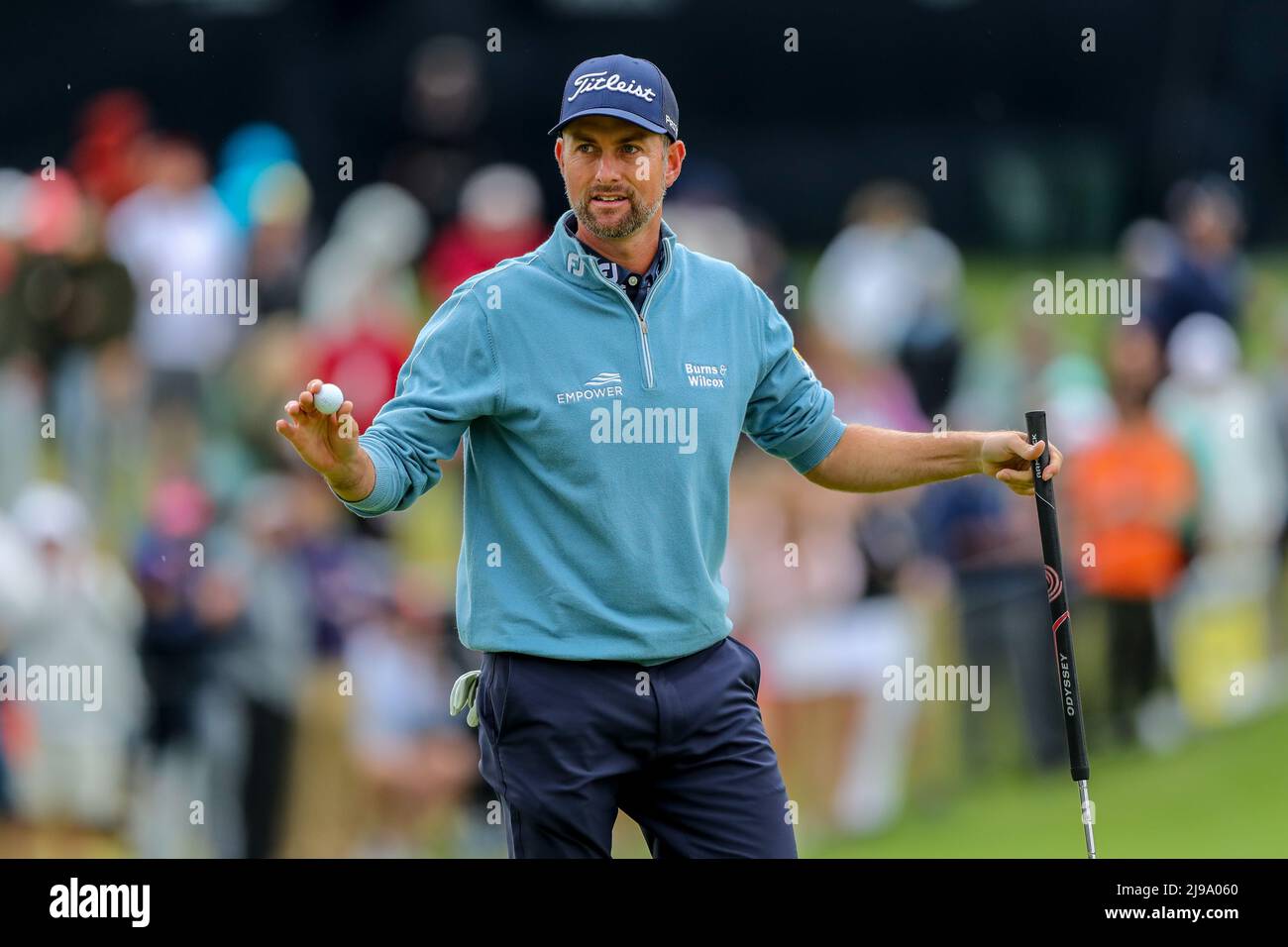 Tulsa, OK, USA. 21.. Mai 2022. Webb Simpson beim dritten Lauf der PGA Championship 2022 im Southern Hills Country Club in Tulsa, OK. Gray Siegel/Cal Sport Media/Alamy Live News Stockfoto