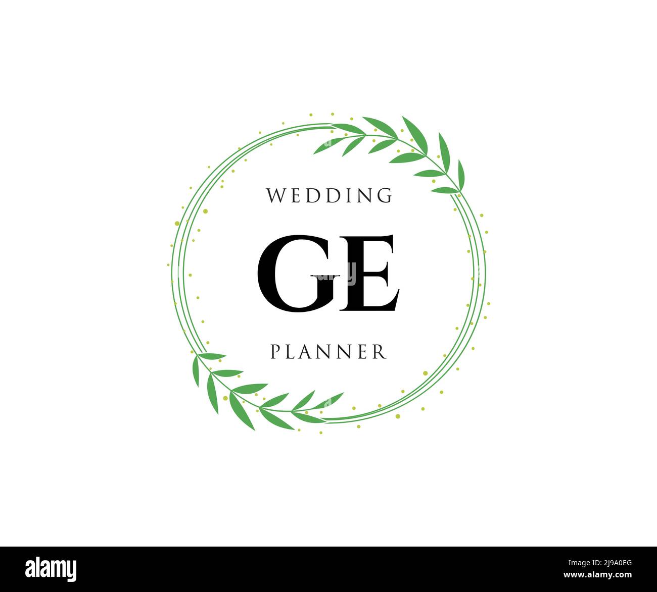 GE Initials Letter Wedding Monogram Logos Kollektion, handgezeichnete moderne minimalistische und florale Vorlagen für Einladungskarten, Save the Date, elegant Stock Vektor