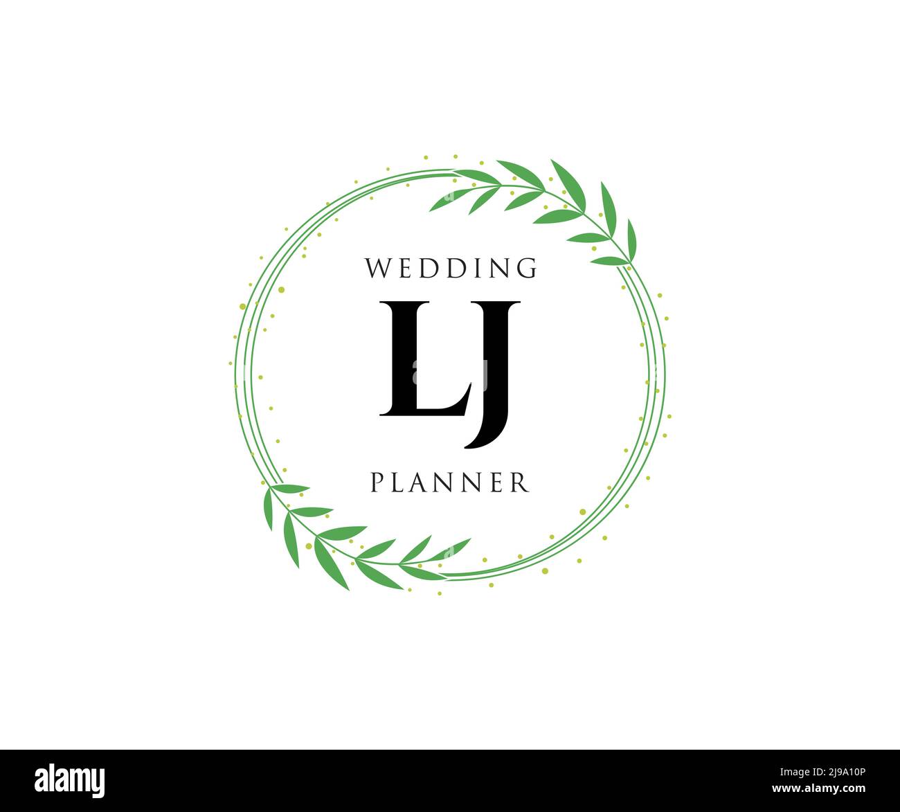 LJ Initials Letter Hochzeit Monogram Logos Kollektion, handgezeichnete moderne minimalistische und florale Vorlagen für Einladungskarten, Save the Date, elegant Stock Vektor