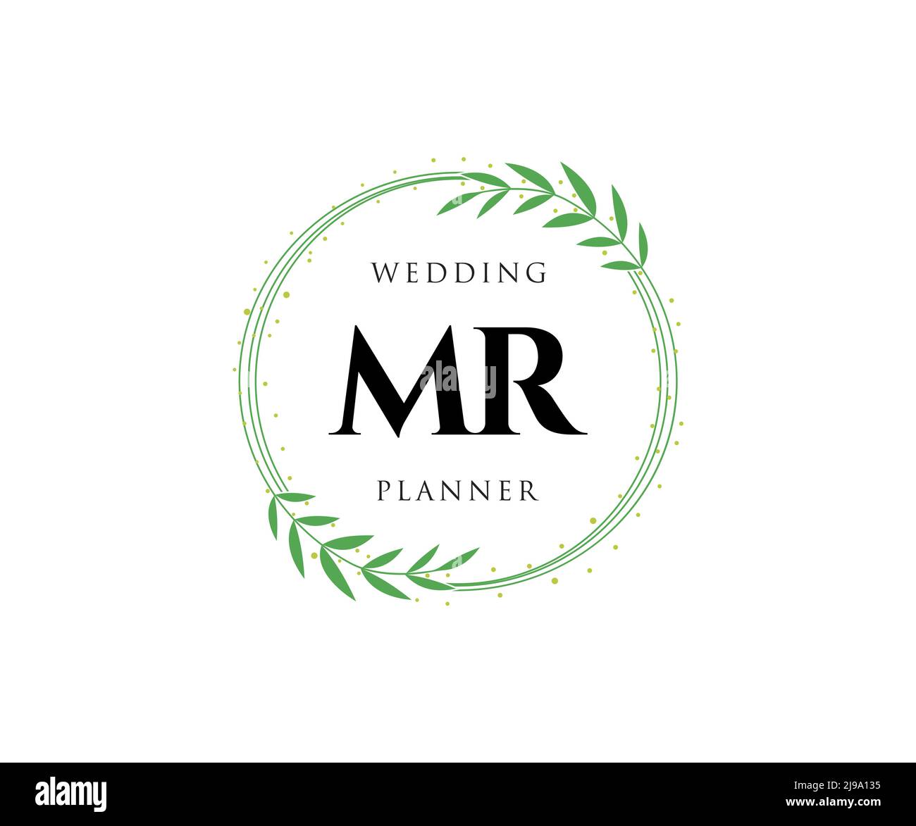 MR Initials Letter Hochzeit Monogram Logos Kollektion, handgezeichnete moderne minimalistische und florale Vorlagen für Einladungskarten, Save the Date, elegant Stock Vektor