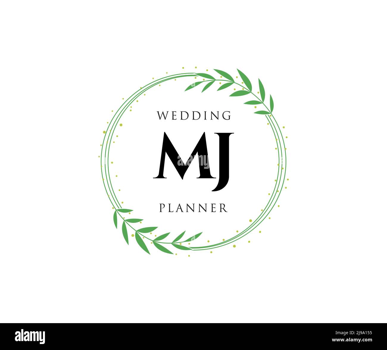 MJ Initials Letter Hochzeit Monogram Logos Kollektion, handgezeichnete moderne minimalistische und florale Vorlagen für Einladungskarten, Save the Date, elegant Stock Vektor