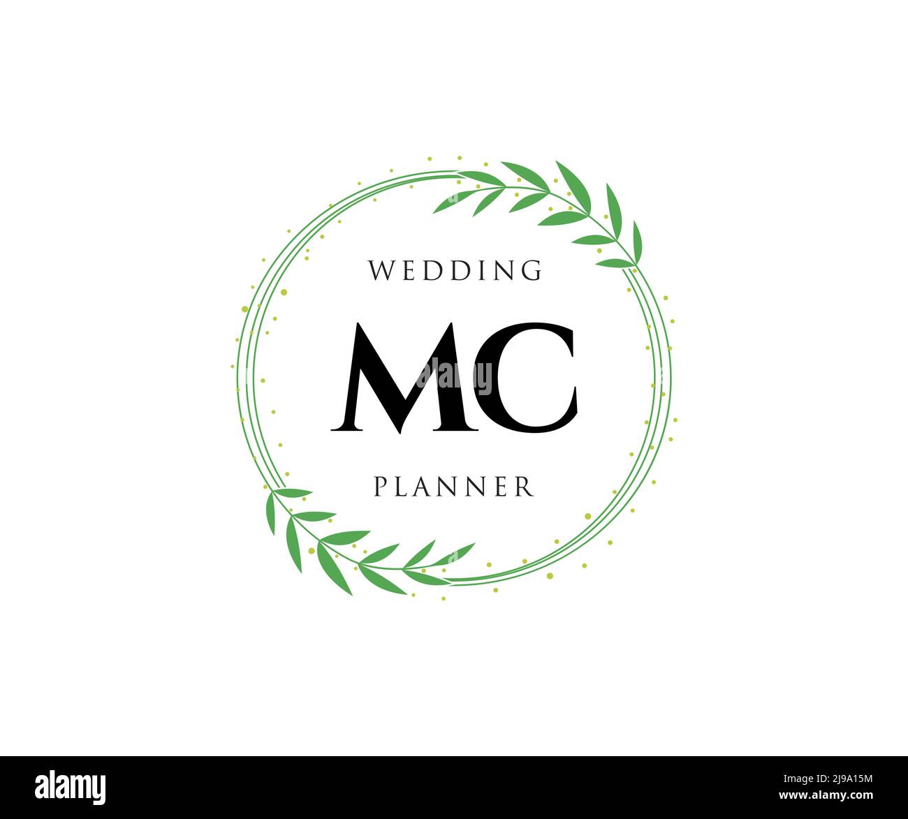 MC Initials Letter Hochzeit Monogram Logos Kollektion, handgezeichnete moderne minimalistische und florale Vorlagen für Einladungskarten, Save the Date, elegant Stock Vektor