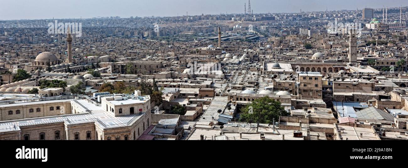 Aleppo Syrien Panorama Stockfoto