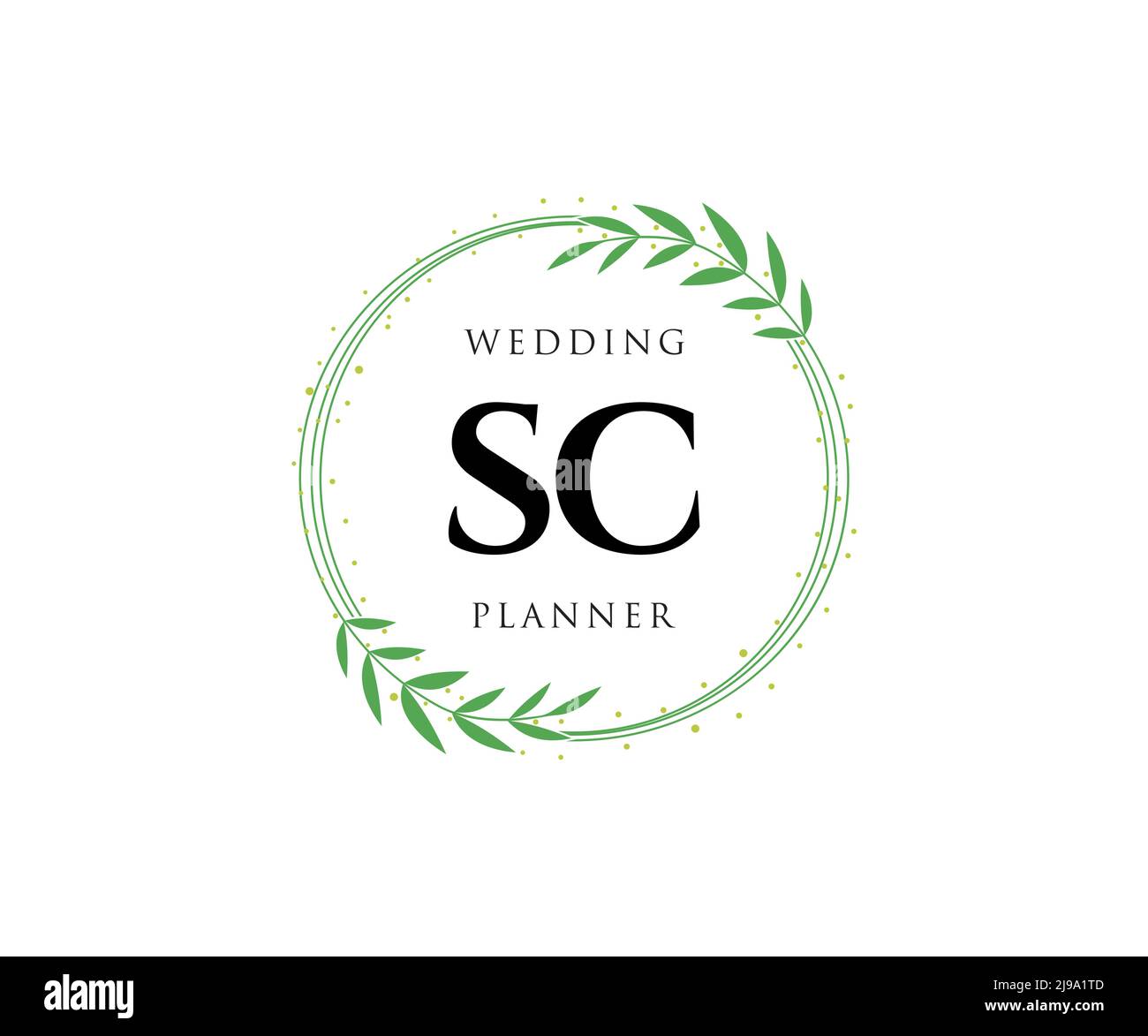 SC Initials Letter Hochzeit Monogram Logos Kollektion, handgezeichnete moderne minimalistische und florale Vorlagen für Einladungskarten, Save the Date, elegant Stock Vektor