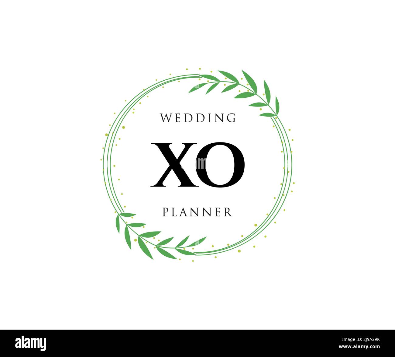 XO Initials Letter Hochzeit Monogram Logos Kollektion, handgezeichnete moderne minimalistische und florale Vorlagen für Einladungskarten, Save the Date, elegant Stock Vektor