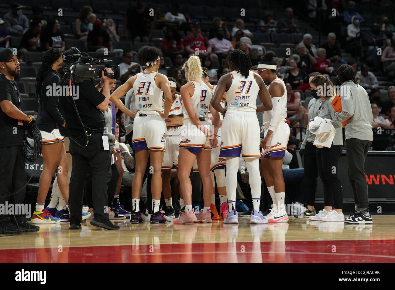 21. Mai 2022, Las Vegas, Las Vegas, NV, USA: LAS VEGAS, NV - MAI 21: Basketballspiel zwischen Las Vegas Aces und Phoenix Mercury während der WNBA 2022 in der Michelob Ultra Arena am 21. Mai 2022 in Las Vegas, USA. (Bild: © Louis Grasse/PX Imagens via ZUMA Press Wire) Stockfoto