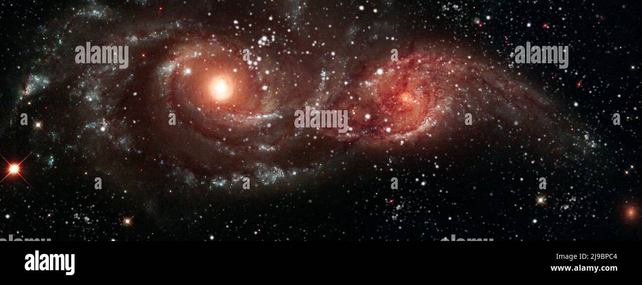 Sternengalaxie. Weltraumnebel. Kosmische Sternhaufen. Glühende ferne Galaxie. Stockfoto