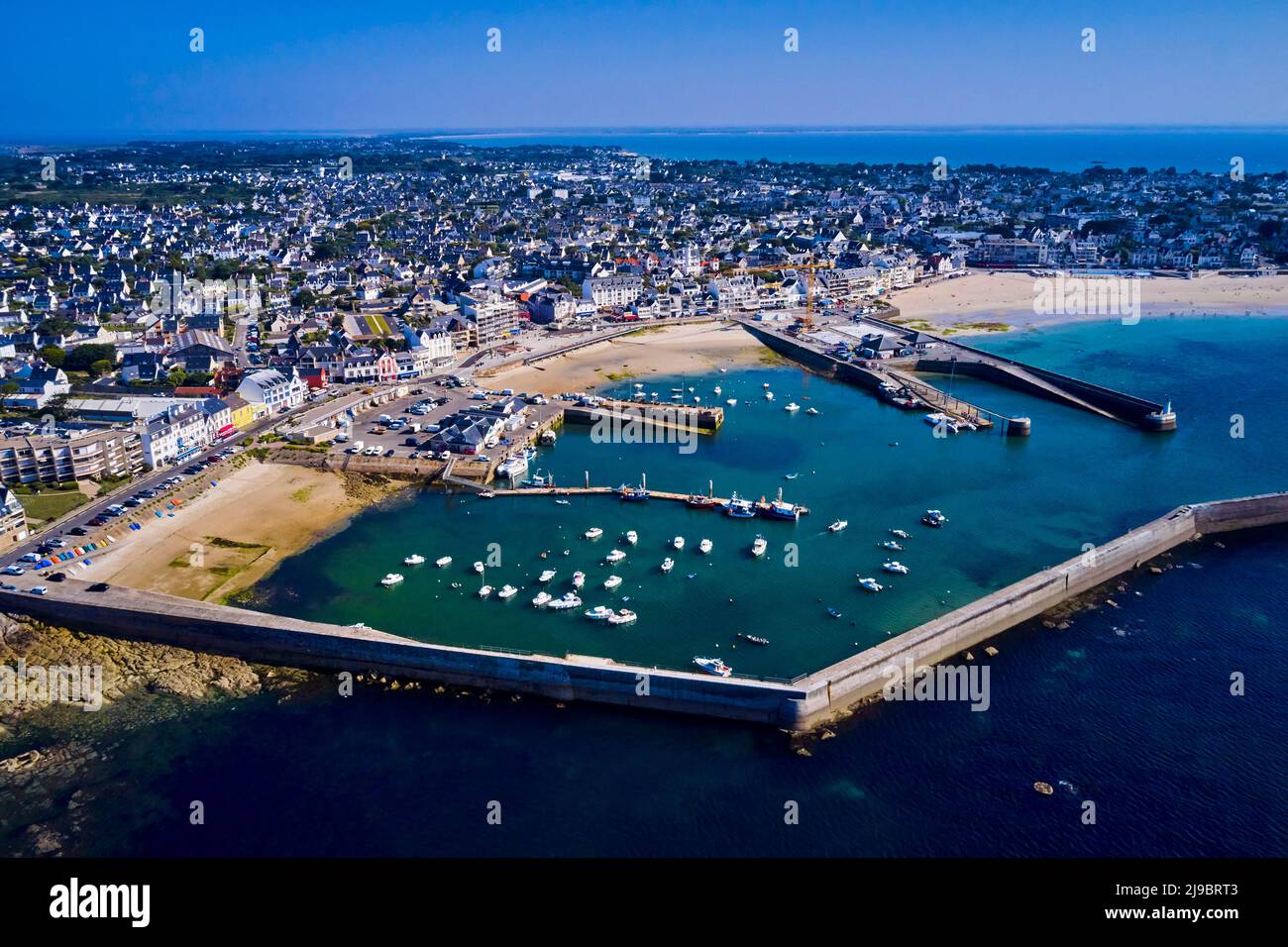 Frankreich, Morbihan (56), Wild Coast, Presqu'île de Quiberon, Quiberon, Port Maria Stockfoto