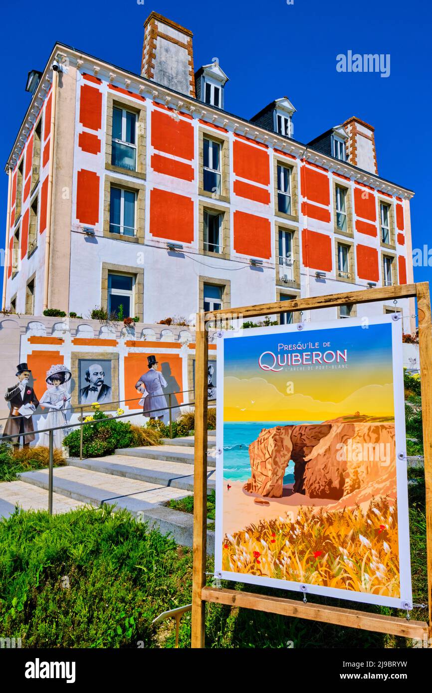 Frankreich, Morbihan (56), Presqu'île de Quiberon, Quiberon, Rathaus Stockfoto