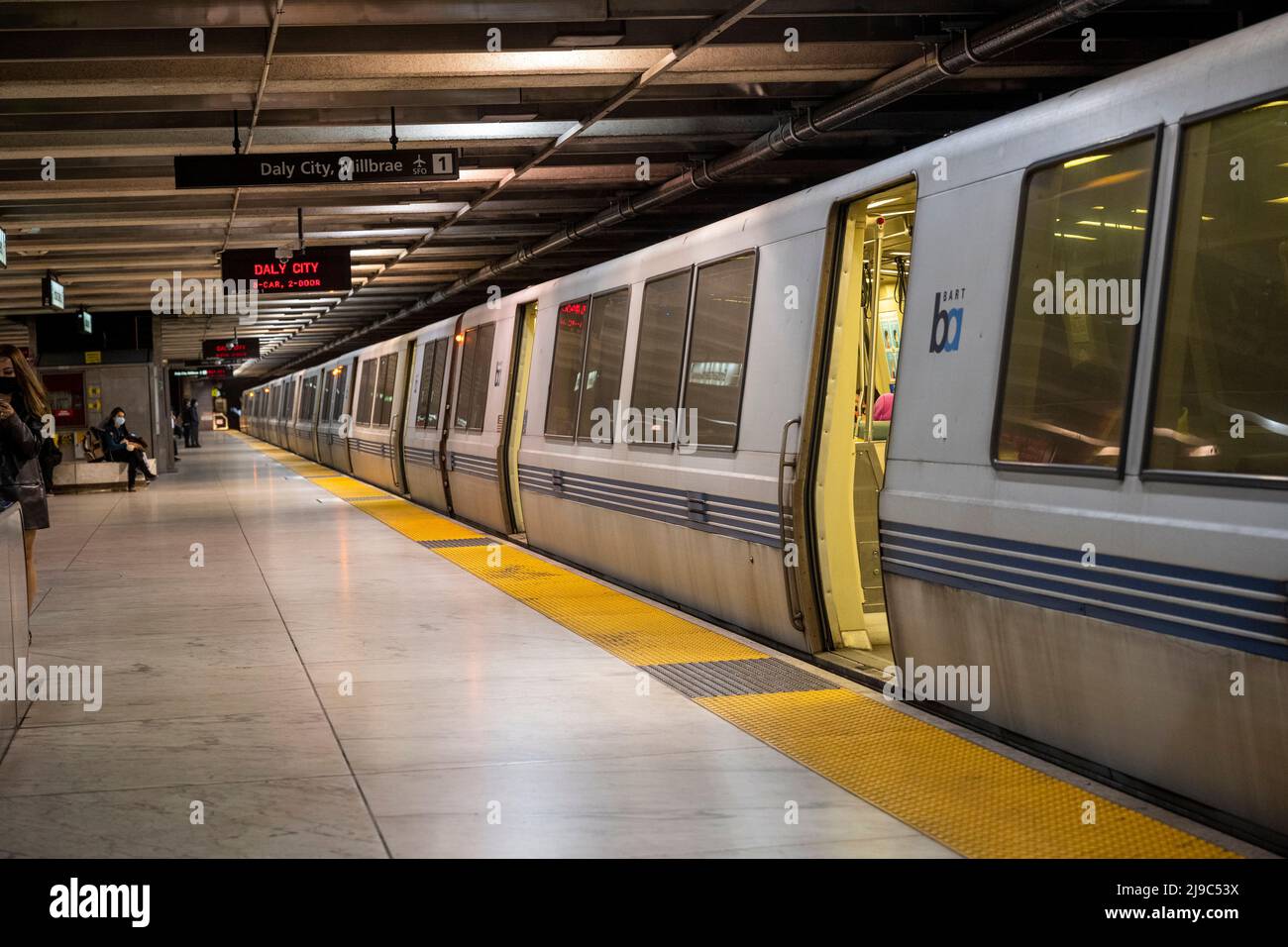 Bart-Eisenbahnsystem in San Francisco. Stockfoto