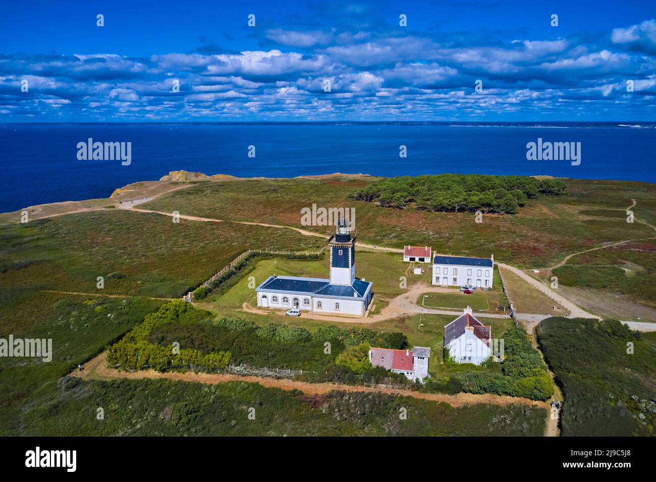 Frankreich, Morbihan, Insel Groix, Leuchtturm Pen Men Stockfoto