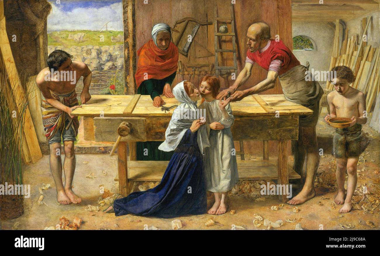 Johannes der Täufer in Christus im Haus seiner Eltern von Johannes Everett Millais, Stockfoto