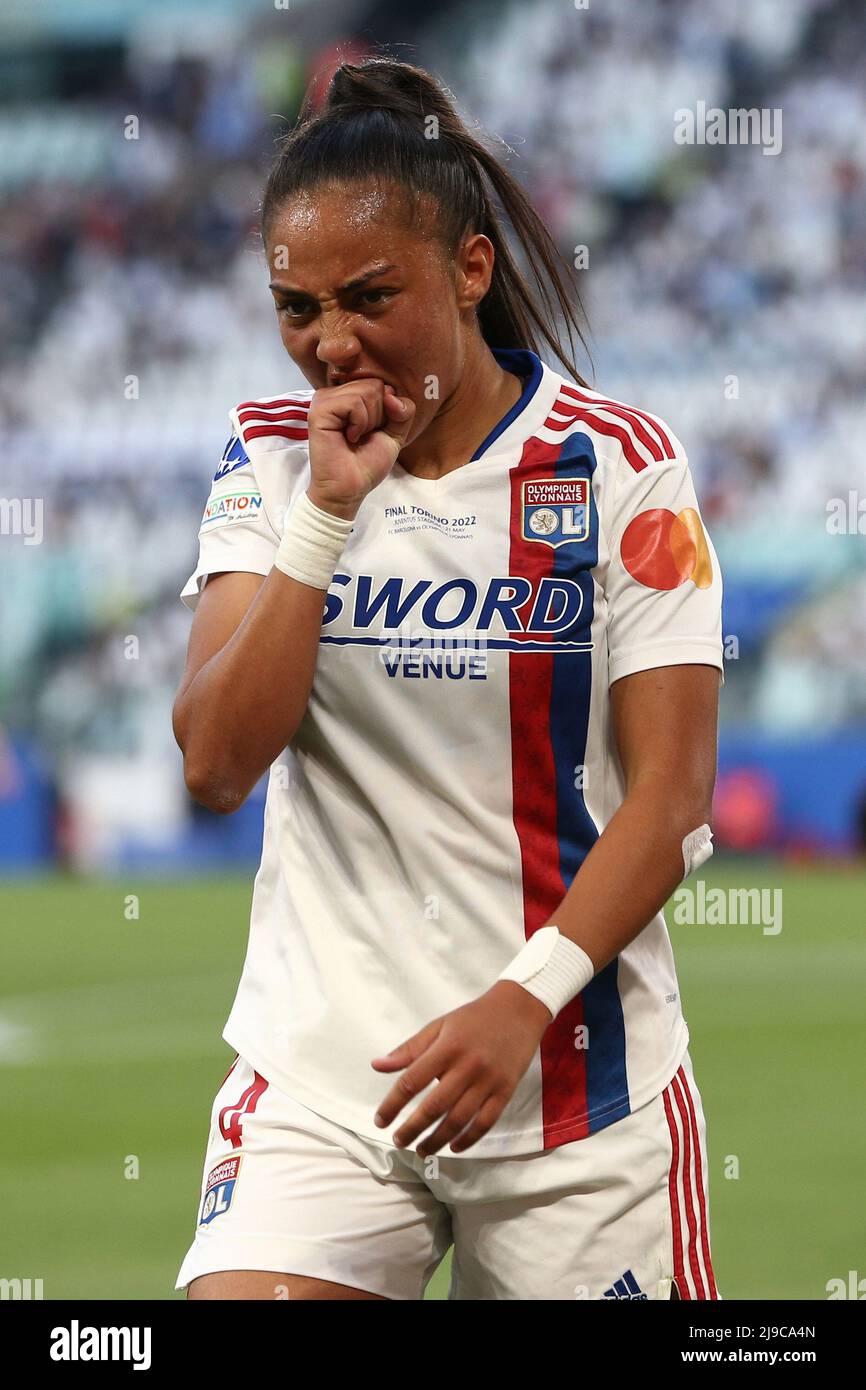 Selma Bacha (Olympique Lyonnais) reagiert während des UEFA Women's Champions League Finales, des UEFA Champions League Women Fußballspiels in Turin, Italien, im Mai 21 2022 Stockfoto