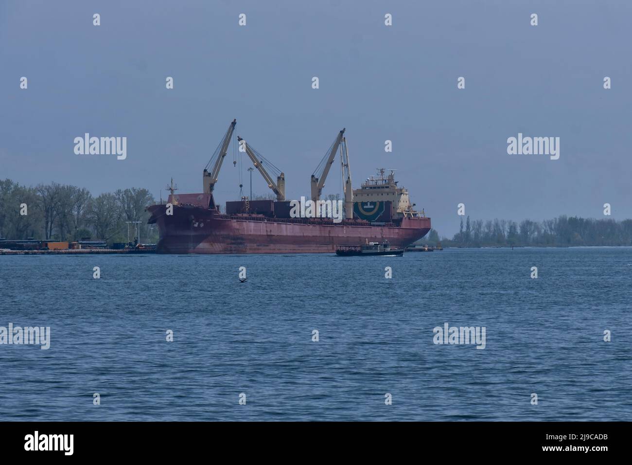 Lake Frachter wird zum Laden vorbereitet Stockfoto
