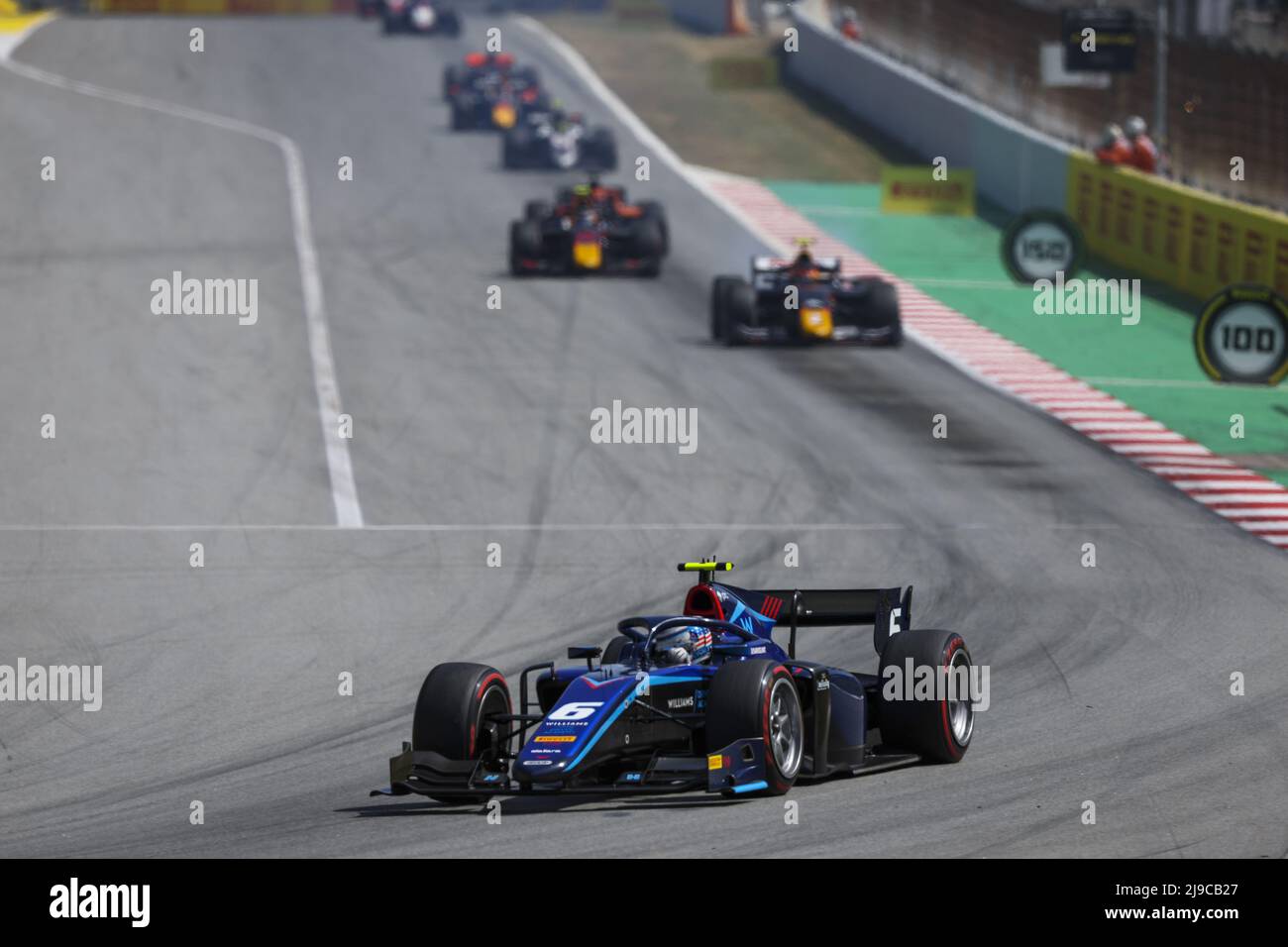 06 SARGEANT Logan (usa), Carlin, Dallara F2, Aktion während des 4.. Rennens der FIA Formel-2-Meisterschaft 2022, auf dem Circuit de Barcelona-Catalunya, vom 20. Bis 22. Mai 2022 in Montmelo, Spanien - Foto: Florent Gooden/DPPI/LiveMedia Stockfoto