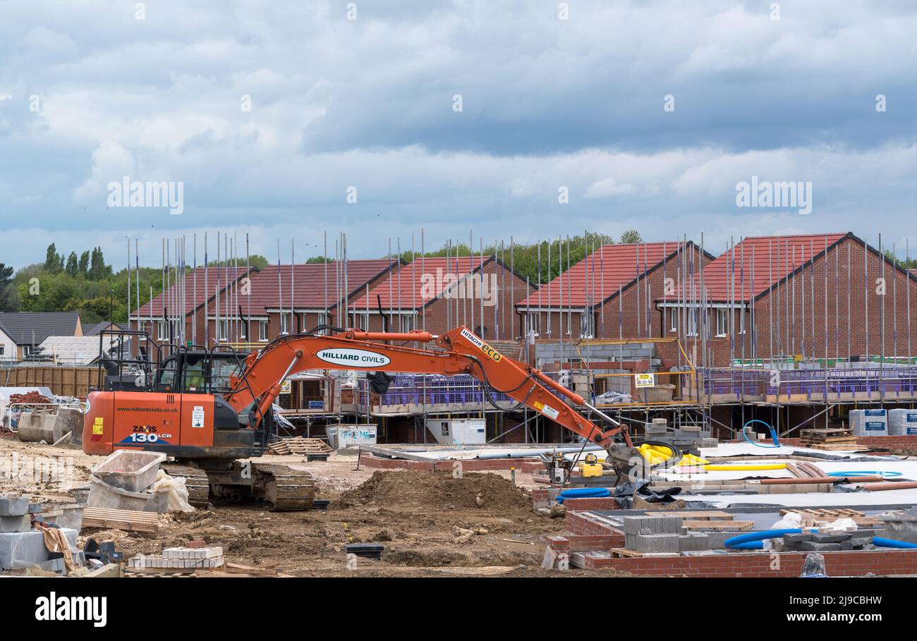 Neubau - Wohnungsbau von Harron Homes in Holmewood Derbyshire Stockfoto