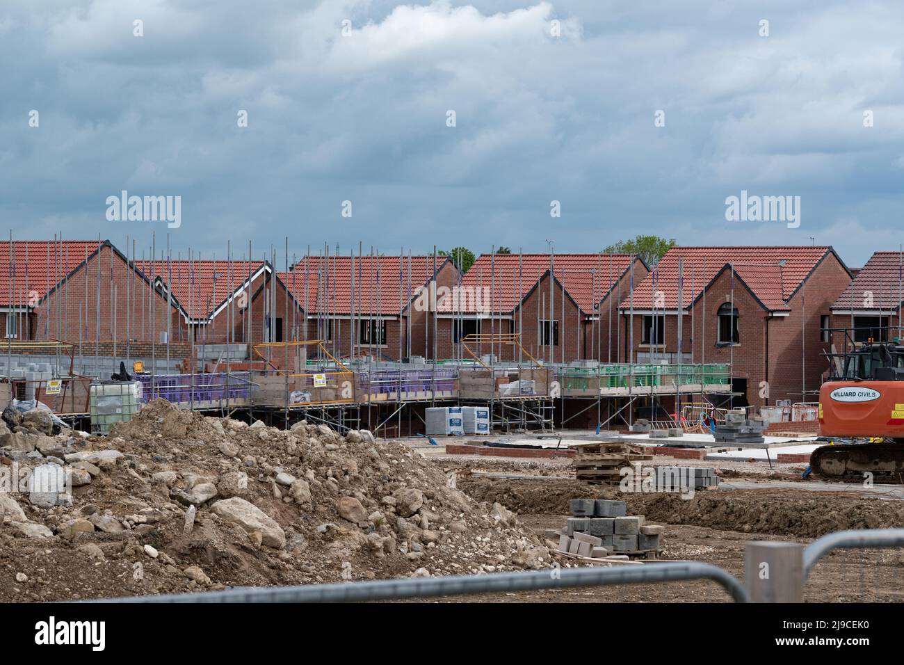 Neubau - Wohnungsbau von Harron Homes in Holmewood Derbyshire Stockfoto