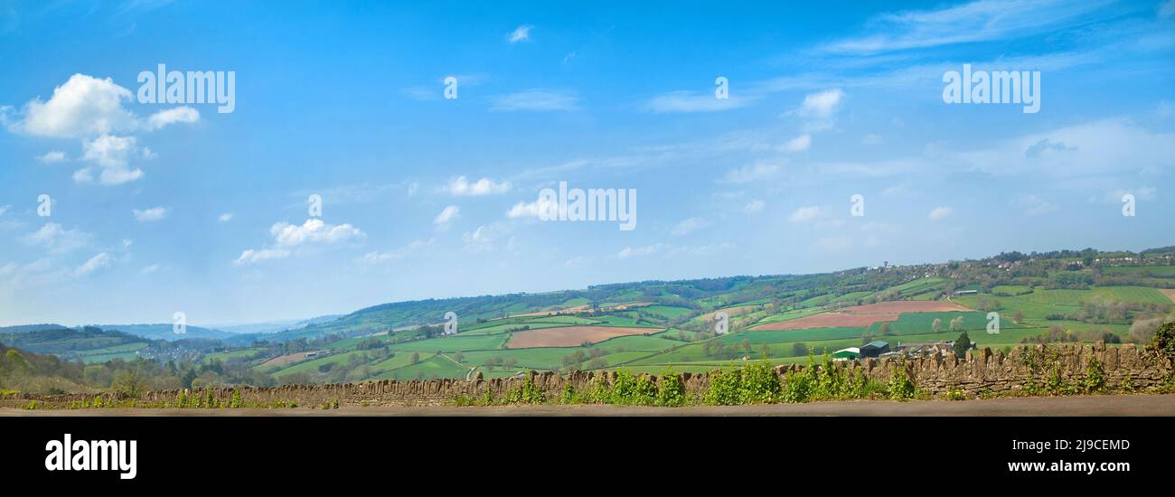 Englisches Landpanorama, in der Nähe von Boxhill Stockfoto