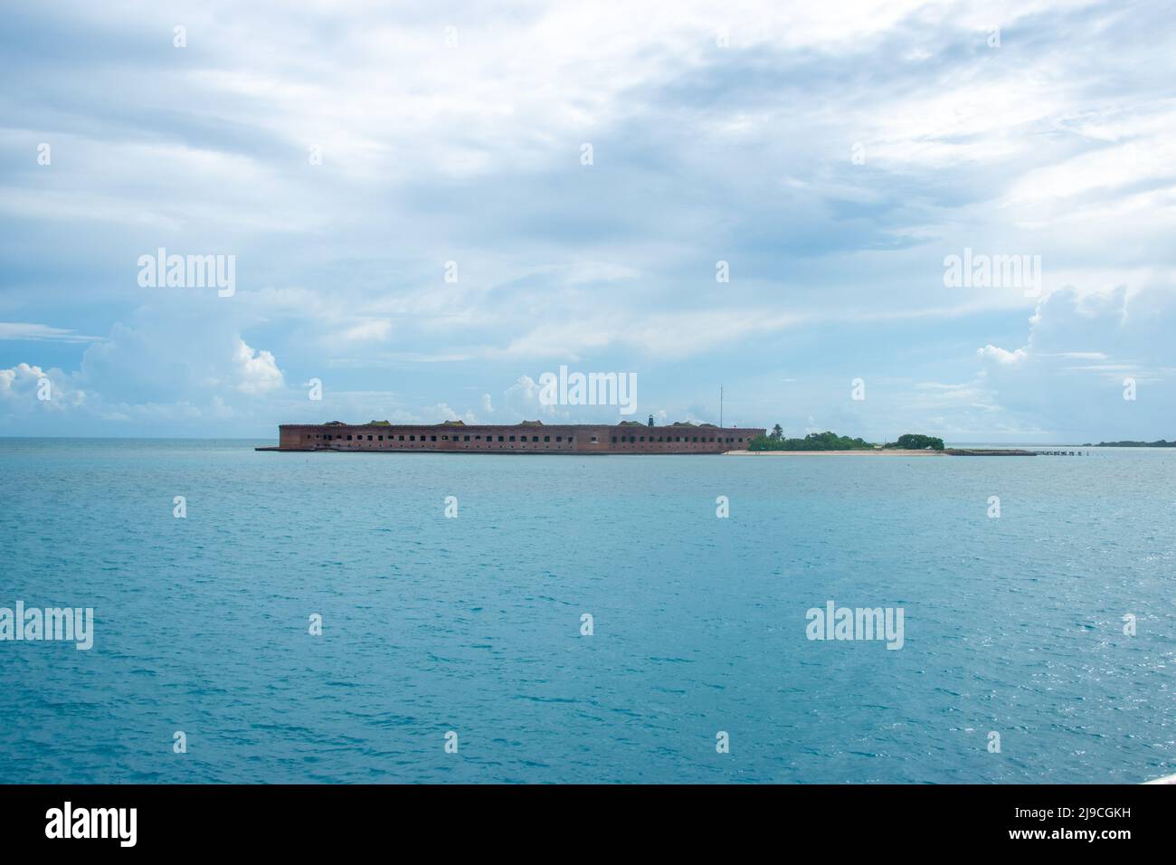 Fort Jefferson im Dry Tortugas National Park an einem bewölkten Tag Stockfoto