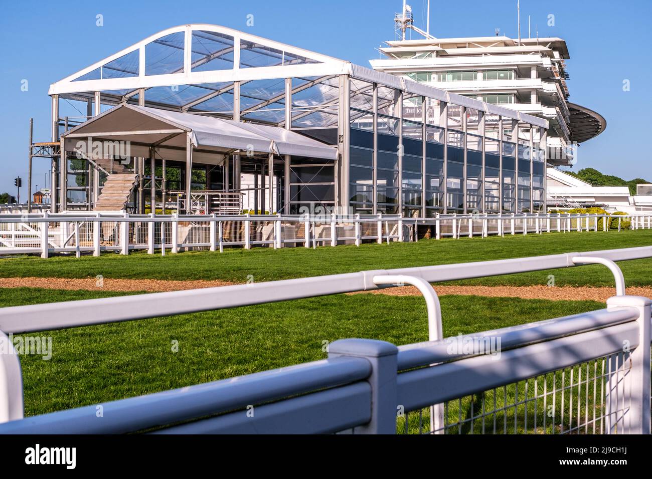 Epsom Surrey, London, Großbritannien, Mai 14 2022, Epsom Horse Racing Course oder Track Home des Epsom Derby Classic Flat Race Stockfoto