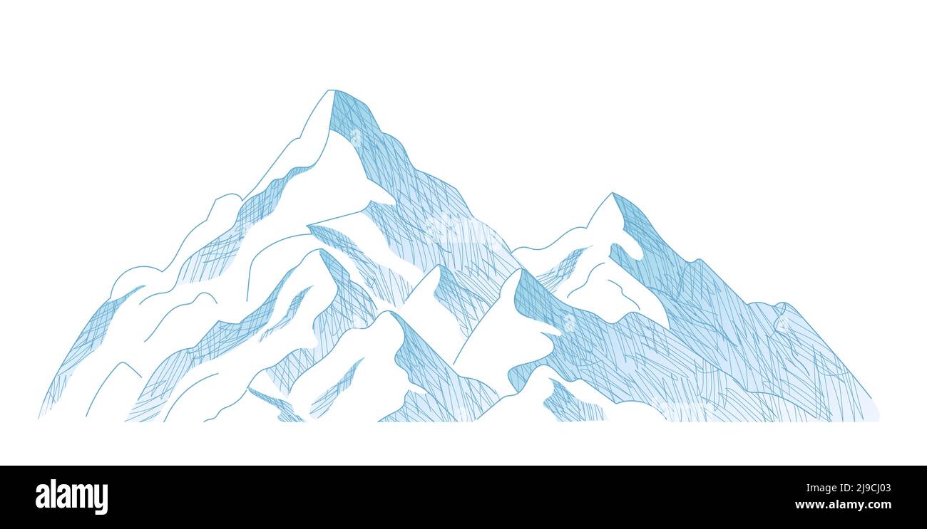 Verschneite Vektorgrafik der Bergspitze. Stock Vektor