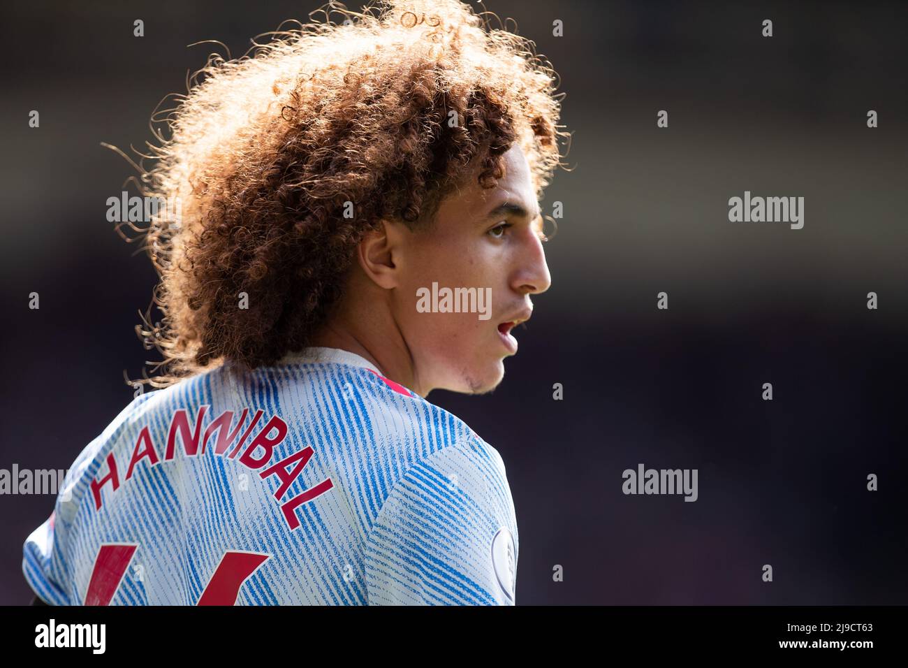 LONDON, GROSSBRITANNIEN. MAI 22. Hannibal Mejbri von Manchester United schaut am Sonntag, den 22.. Mai 2022, beim Premier League-Spiel zwischen Crystal Palace und Manchester United im Selhurst Park, London, auf. (Kredit: Federico Maranesi | MI Nachrichten) Kredit: MI Nachrichten & Sport /Alamy Live Nachrichten Stockfoto