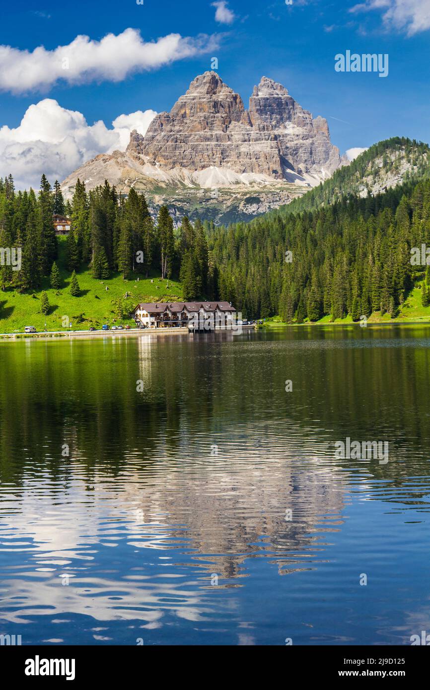 Misurina See, Dolomiti Berge, Italien Stockfoto