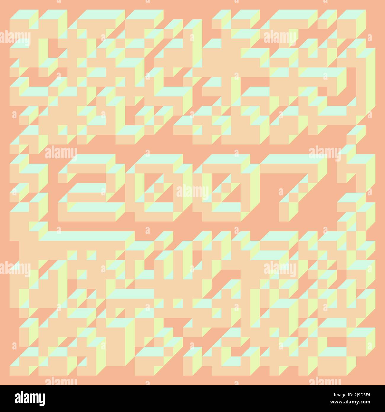 2007 Umsetzung von Edward Zajecs „Il Cubo“ generative Kunst Hintergrund Kunst Illustration Stock Vektor
