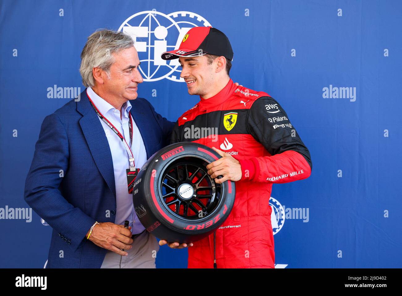 Barcelona, Spanien. 21.. Mai 2022. Carlos Sainz Senior (ESP), #16 Charles Leclerc (MCO, Scuderia Ferrari), F1 Grand Prix von Spanien auf dem Circuit de Barcelona-Catalunya am 21. Mai 2022 in Barcelona, Spanien. (Foto von HIGH TWO) Quelle: dpa/Alamy Live News Stockfoto
