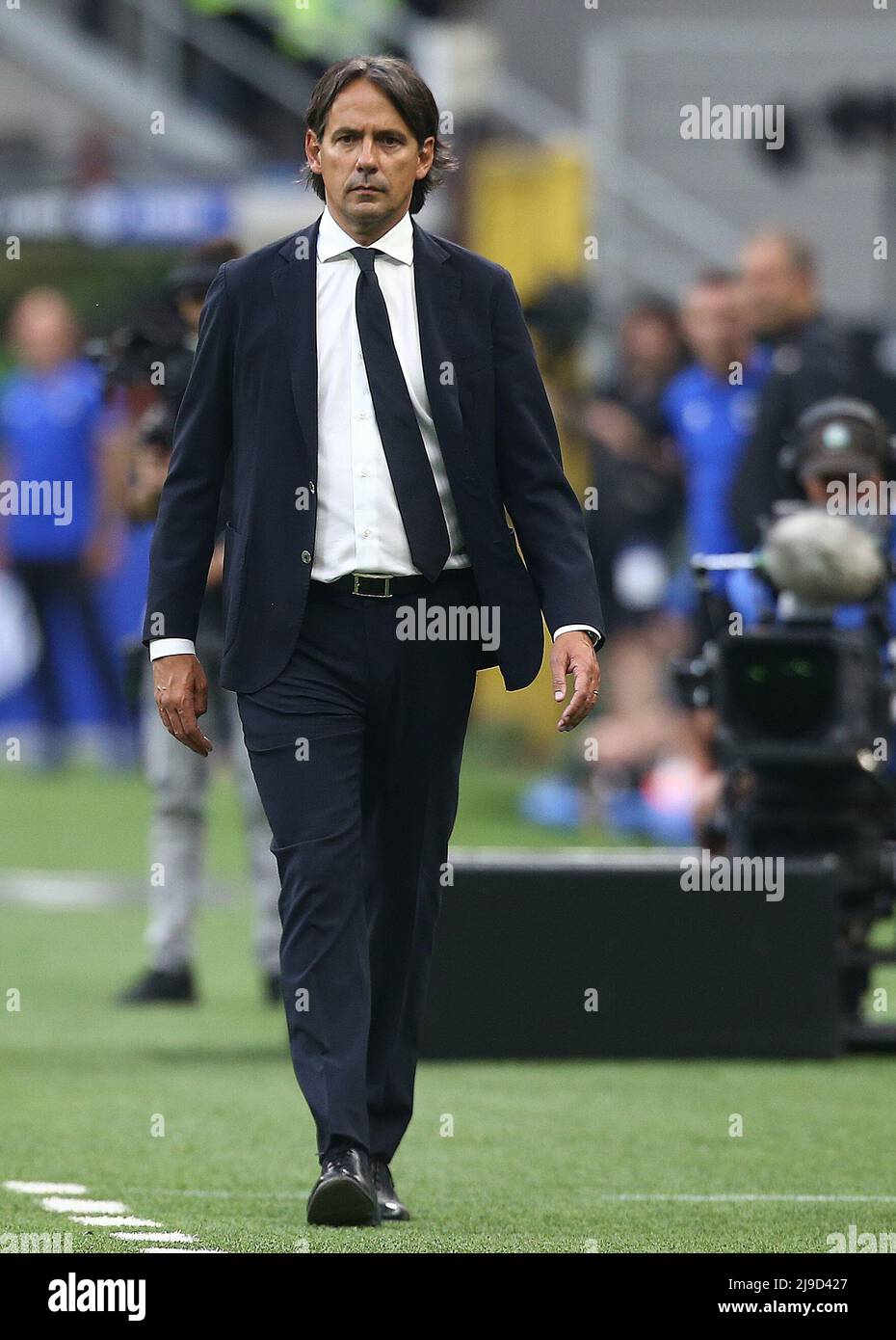 Foto Spada/LaPresse 22 maggio 2022 - Milano, Italia Sport, Calcio Inter vs Sampdoria - Campionato italiano di calcio Serie A Tim 2021/2022 - Stadio san Siro Nella foto: Simone Inzaghi (Inter Mailand); Foto Spada/LaPresse 22. Mai 2022 - Mailand, Italien Sport, Fußball Inter vs Sampdoria - Italienische Serie A Fußball-Meisterschaft 2021/2022 - San Siro Stadion auf dem Foto: Simone Inzaghi (Inter Mailand);(Foto: La Presse / PRESSINPHOTO) Stockfoto