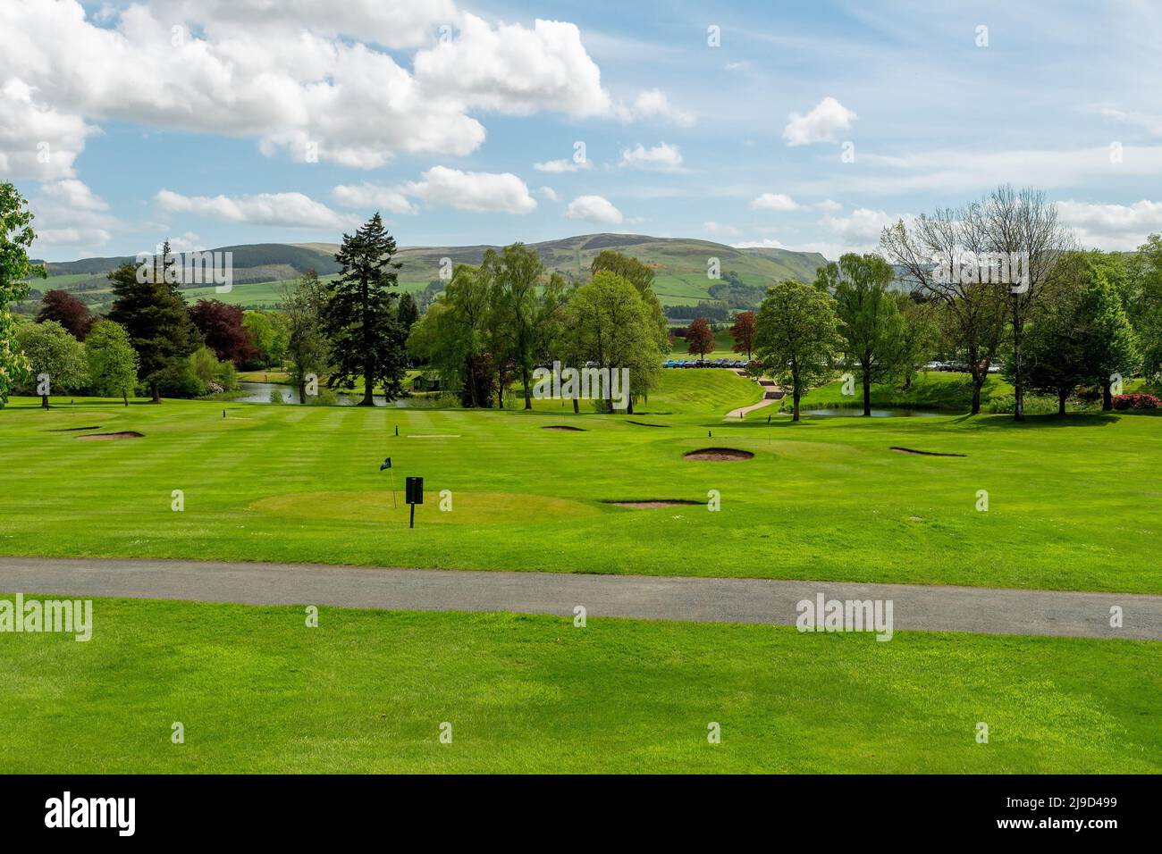 Golfplatz Gleneagles Hotel mit Blick in Perthshire, Schottland, Großbritannien Stockfoto
